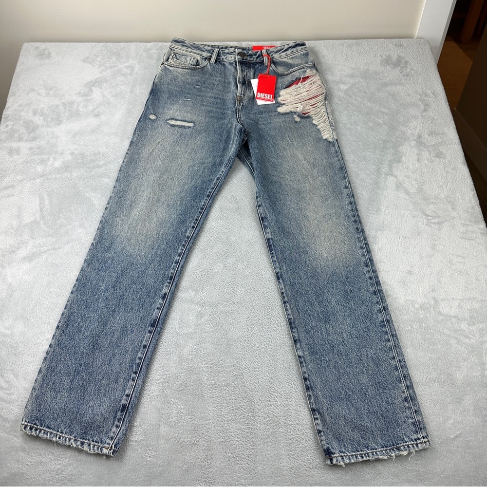 Diesel NWT 1955 D-Rekiv 09E10 Straight Jeans Medium Blue Men's Sz 33x32 Selvedge